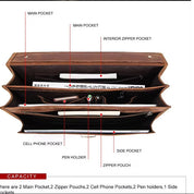 Men's Full Grain Brown Leather Briefcase