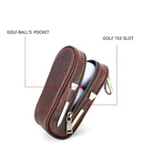 Vintage Leather Golf Ball Pouch