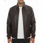 Men's Handmade Cafe Racer Leather Jacket
