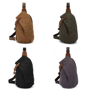 Handmade Waterproof Zipper Canvas Men’s Crossbody Chest Bag - Fanny Pack