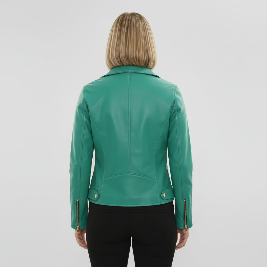 Women's Handmade Biker Leather Jacket