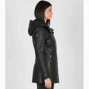 Women's Handmade Puffer Leather Jacket