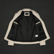 Women's Cream Leather Biker Jacket — Parsons