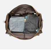 Full-Grain Leather Duffle Bag with Shoe Compartment