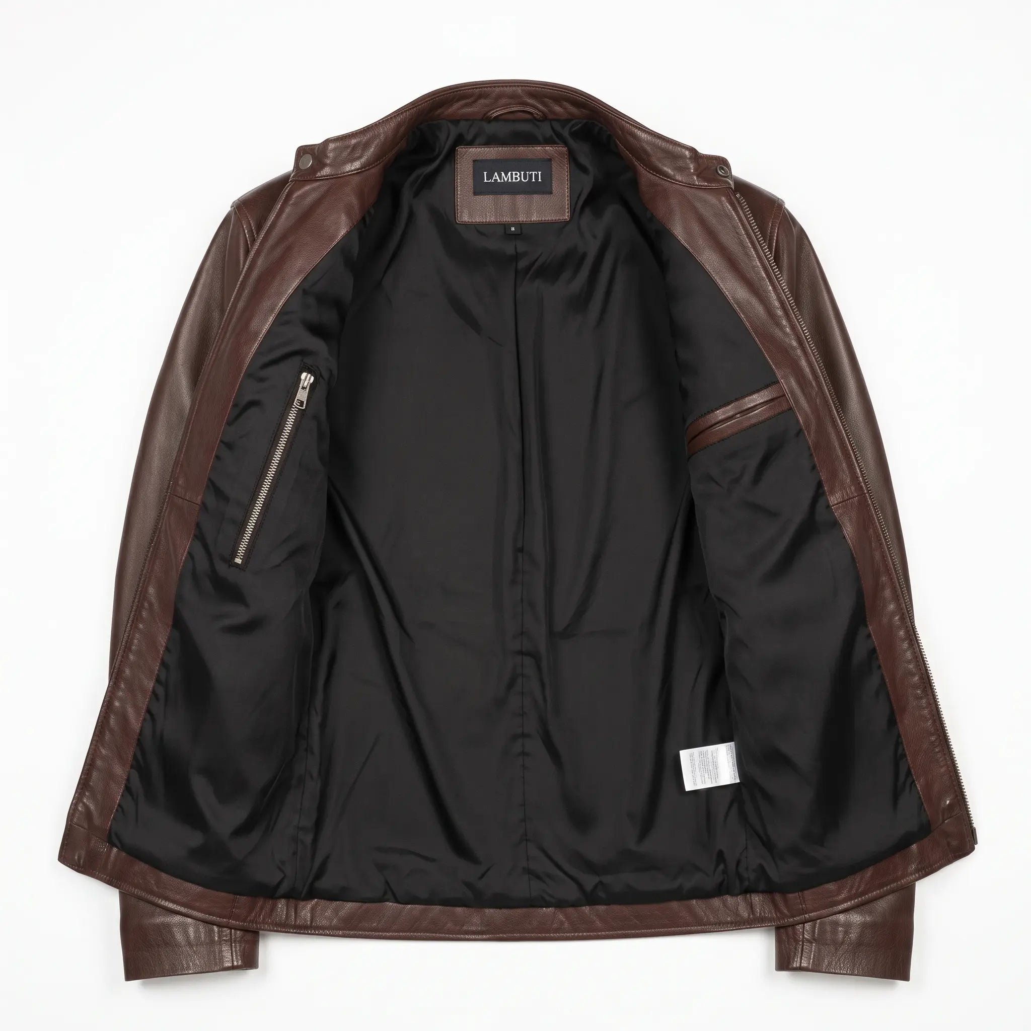 Men's Brown Leather Biker Jacket — Kendal