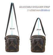 Men's Leather Messenger Bag, Large Capacity Crossbody Travel Bag