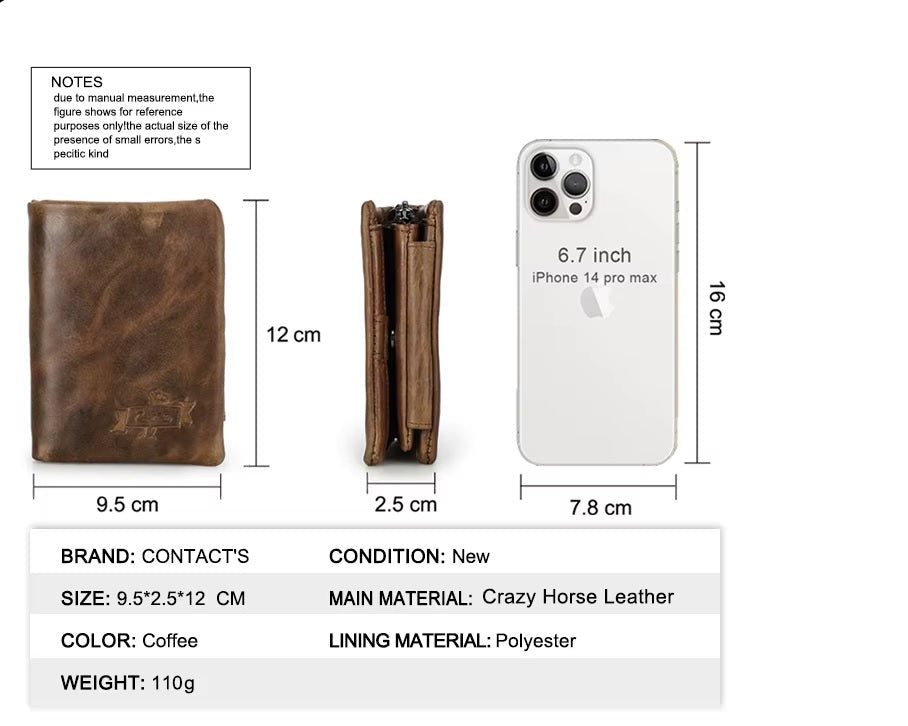 Men’s Trifold Genuine Leather Wallet