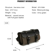 Leather Handlebar Bag; Motorcycle Saddle & Bicycle Tool Storage Bag