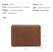 Handmade Slim Waterproof Flap Genuine Leather Unisex Laptop Sleeve