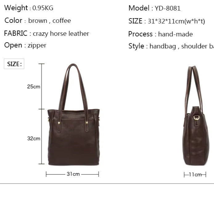 Men’s Vintage Crossbody Messenger Bag – Genuine Leather Shoulder Tote