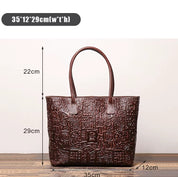 Vintage Women's Leather Tote, Large Capacity Crossbody Bag for Everyday Use