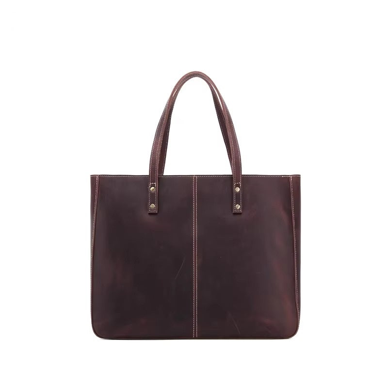 Women's Leather Tote Bag, Handmade Shoulder & Laptop Bag, Fashion Accessory