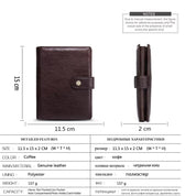 Men's Leather Travel Clutch Wallet, Passport Holder & Card Organizer