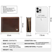 Men's Genuine Leather Bifold Wallet with RFID-Blocking