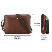 Men's Leather Crossbody Bag, 14-Inch Multifunctional Laptop Sleeve Case Shoulder Bag— Cranbourne