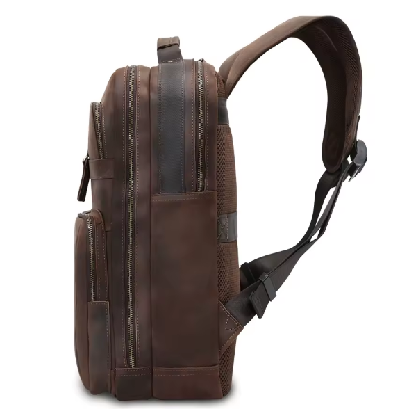 Full-Grain Leather Multi-pocket 16 Inch Laptop Backpack Bag