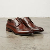Men's Brown Wingtip Leather Brogue Derby — Bathwick