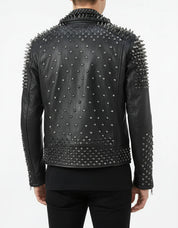 Handmade Punk Men Make to Order Rock Studded Jacket, Moto Biker Jacket
