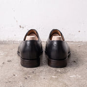 Men's Black Apron-Toe Leather Derby Shoes — Bircham