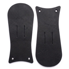Black Distressed Full Grain Leather Boot Kilties - False Tongues — Abbergate
