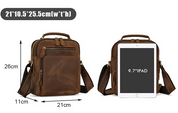 Premium Leather Messenger Bag with Multi-Compartment Design