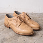 Men's Tan Wingtip Brogue Leather Derbys — Walton