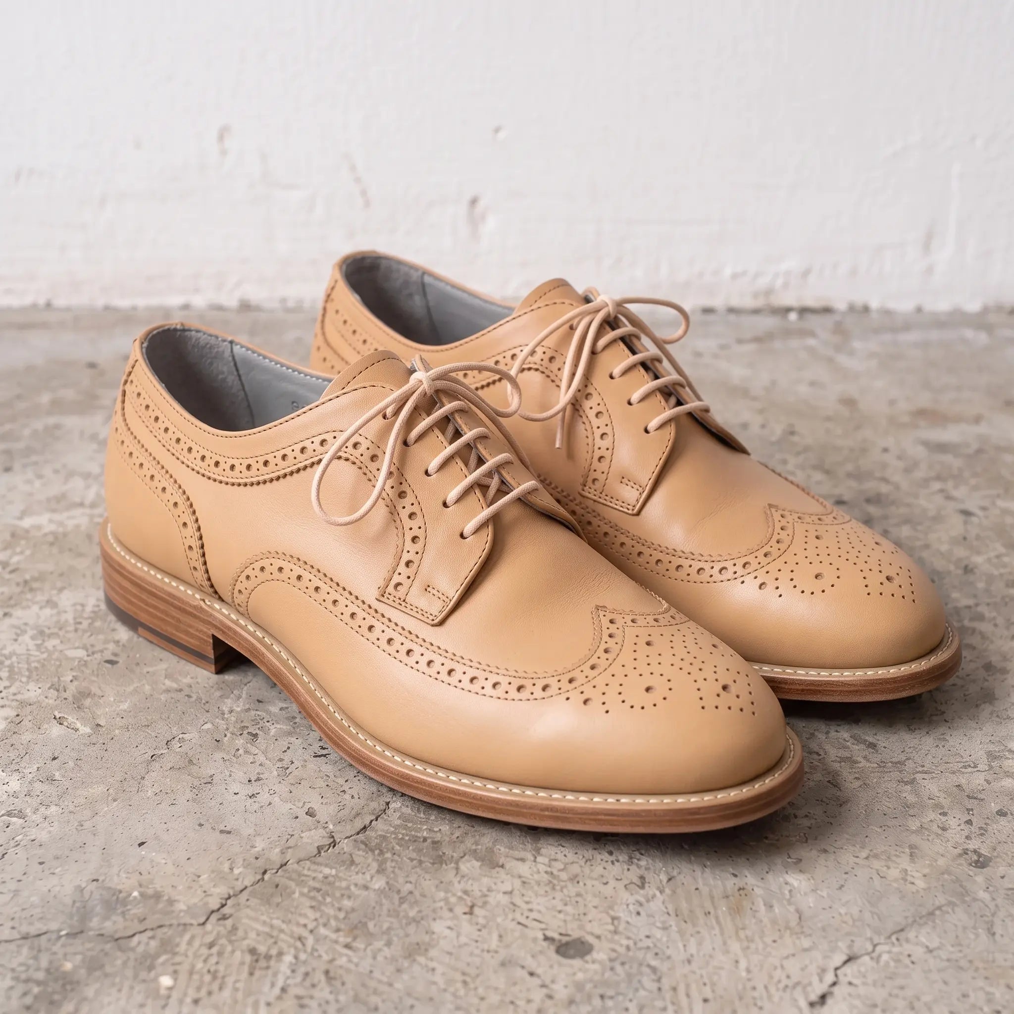 Men's Tan Wingtip Brogue Leather Derbys — Walton