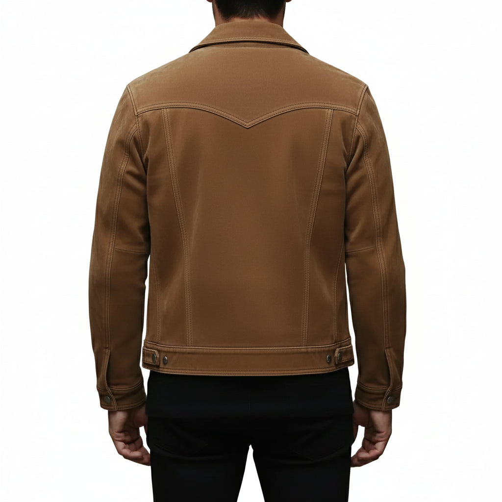 Men's Handmade Trucker Suede Jacket