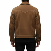 Men's Handmade Trucker Suede Jacket