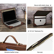 Premium Foldable Leather Laptop Cover for MacBook Pro 14" M1