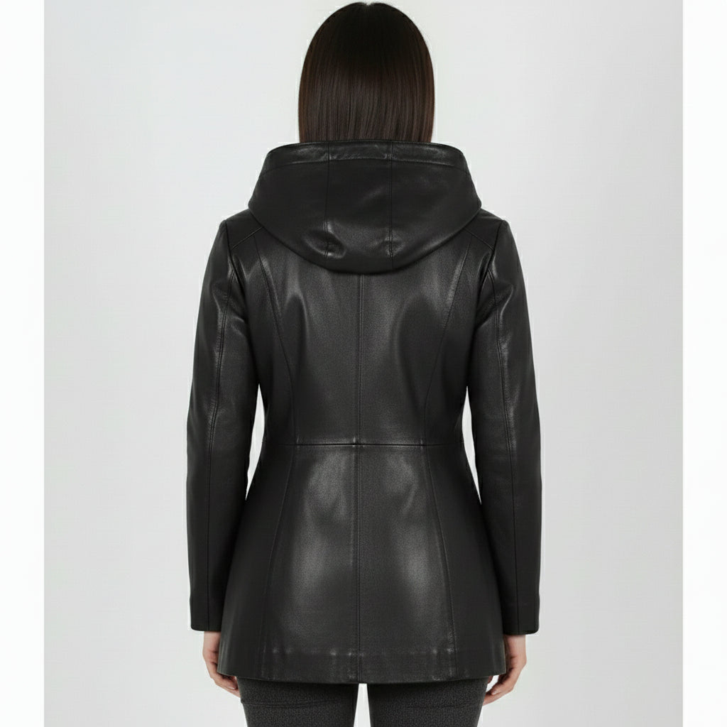 Women's Handmade Puffer Leather Jacket