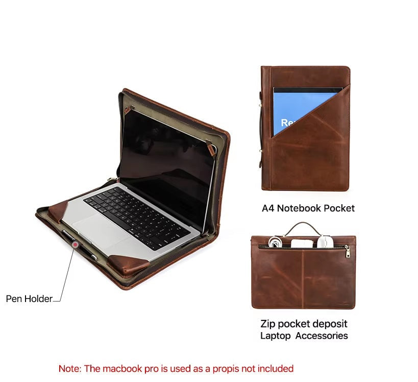 Premium Foldable Leather Laptop Cover for MacBook Pro 14" M1