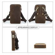 Men's Adjustable Strap Multi-Use Full- Grain Leather Crossbody Bag