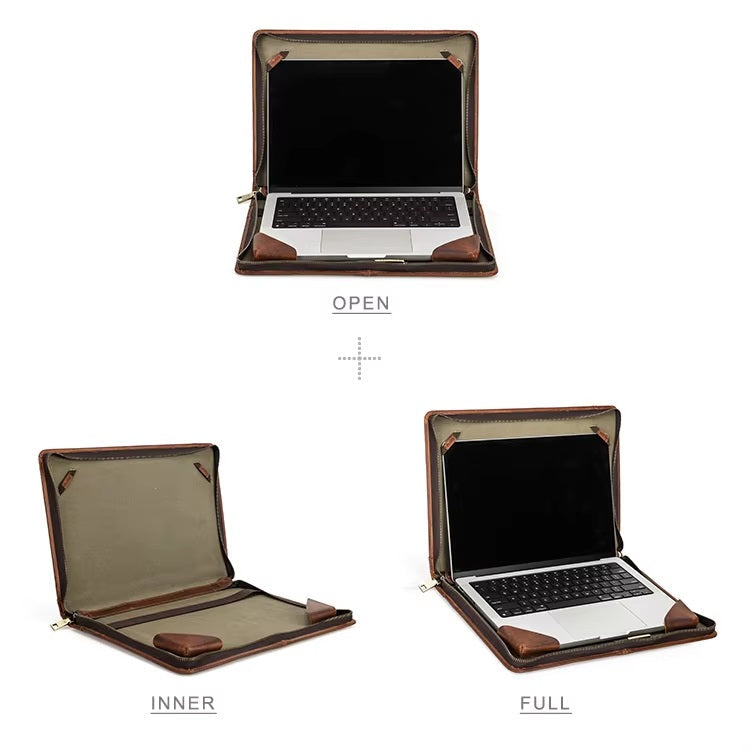 Premium Foldable Leather Laptop Cover for MacBook Pro 14" M1