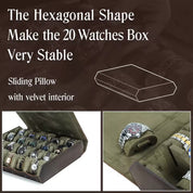 Handmade Leather Watch Organizer – 20 Watch Display Case