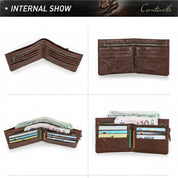 Men's Full-Grain Leather Bi-Fold RFID Blocking Wallet