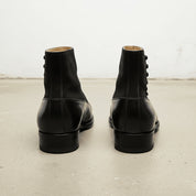 Handcrafted Men's Black Lace-Up Ankle Boots