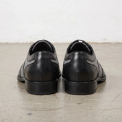 Men's Black and Gray Wingtip Leather Oxfords — Gregory