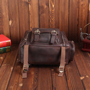 Full-Grain Leather Laptop Backpack with Tripod Holder
