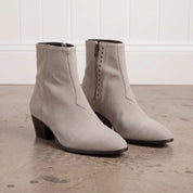 Men's Light Gray Plain-Toe Suede Ankle Boots — Merrick