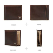 Men's Genuine Leather Bifold Wallet with RFID-Blocking