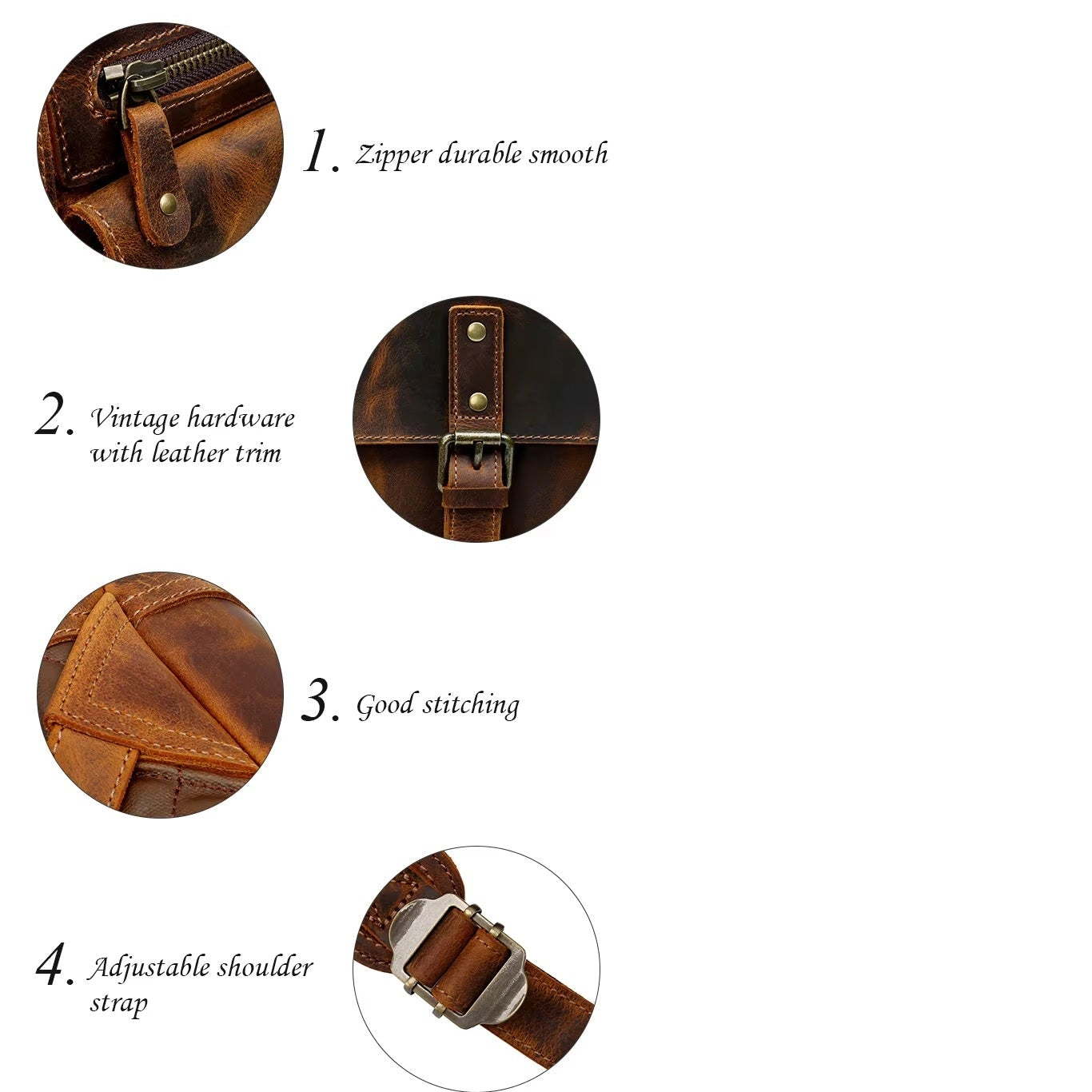 Unisex Roll-Top Leather Backpack for Daily Use