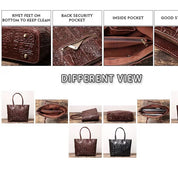 Vintage Women's Leather Tote, Large Capacity Crossbody Bag for Everyday Use