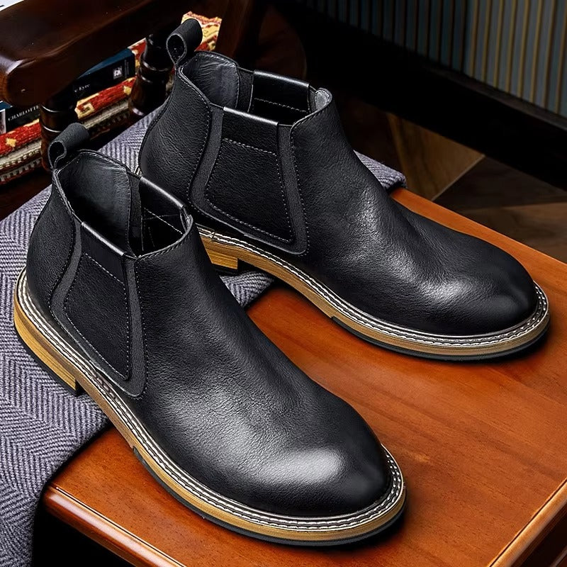 Men’s Genuine Leather Chelsea Boots, Stylish Casual & Business Wear
