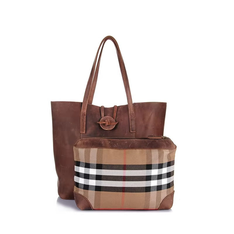 Elegant Women's Shoulder Tote Bag - Luxury Handmade Leather Handbag