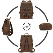Multifunctional Travel Rucksack for Men- Leather Backpack
