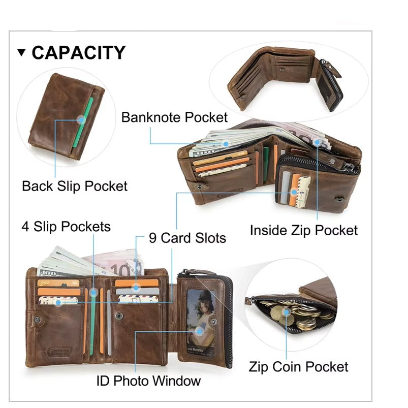 Men’s Trifold Genuine Leather Wallet
