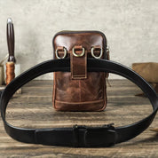 Leather Crossbody Sling Bag for Men, Compact Genuine Phone Holster for Everyday Use