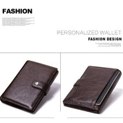 Men's Leather Travel Clutch Wallet, Passport Holder & Card Organizer