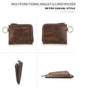 Men’s Genuine Leather Zipper Wallet with Keyring & AirTag Slot